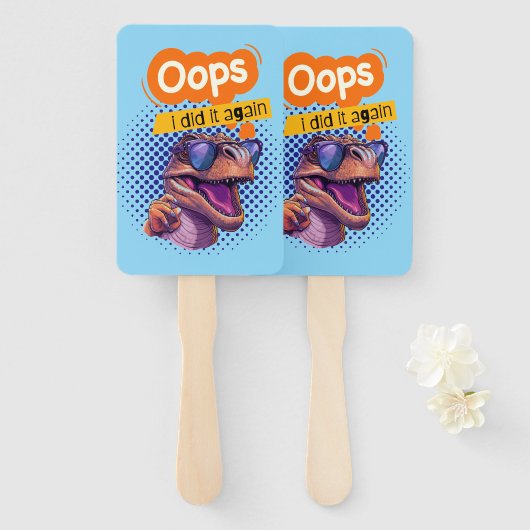 Dinosaurier-Zitat Fächer (Vorne und Hinten)