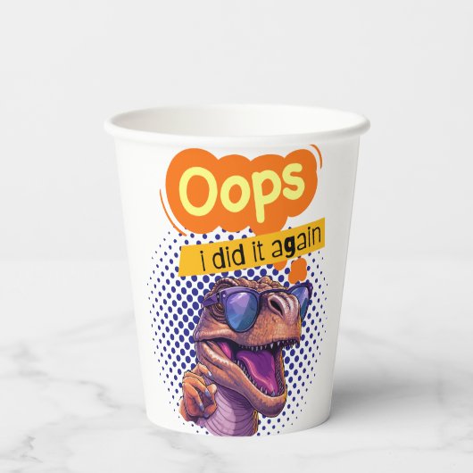 Dinosaurier-Zitat Pappbecher (Rückseite)