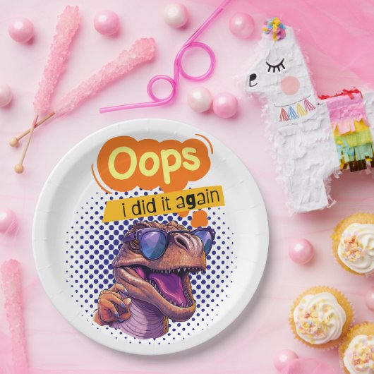 Dinosaurier-Zitat Pappteller (Party)