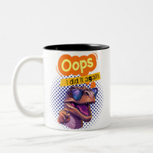 Dinosaurier-Zitat Zweifarbige Tasse