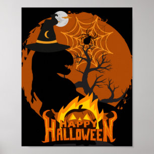 Dinosaurier zu Halloween, spukhaft, gruselig, beän Poster