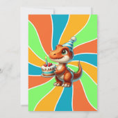 Dinosaurier zum 1. Geburtstag Party Einladung (Rückseite)