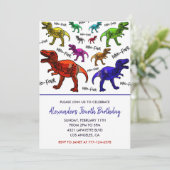 Dinosaurier zum 4. Geburtstag Einladungen zum Rex (Stehend Vorderseite)