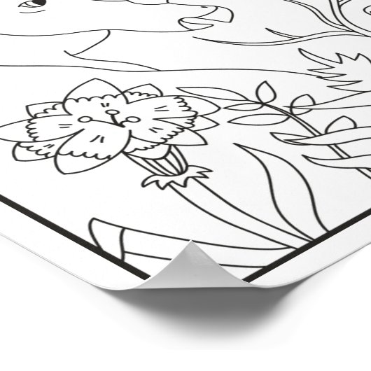 Dinosaurier zum Färben Poster (Ecke)