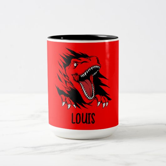 Dinosaurier Zweifarbige Tasse (Mittel)