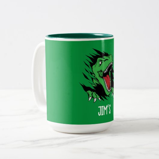 Dinosaurier Zweifarbige Tasse (Vorderseite Links)