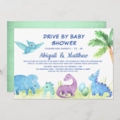 Dinosaurierantrieb mit Babydusche Niedlich Ankündigung (Vorne/Hinten)