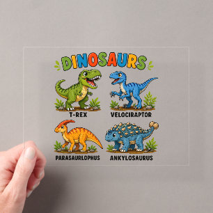 Dinosaurierarten Lernen für Kinder Acryleinladungen