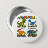 Dinosaurierarten Lernen für Kinder Button (Vorne & Hinten)