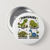 Dinosaurierarten Lernen für Kinder Button (Vorne & Hinten)