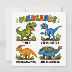 Dinosaurierarten Lernen für Kinder Einladung