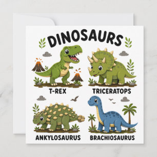 Dinosaurierarten Lernen für Kinder Einladung