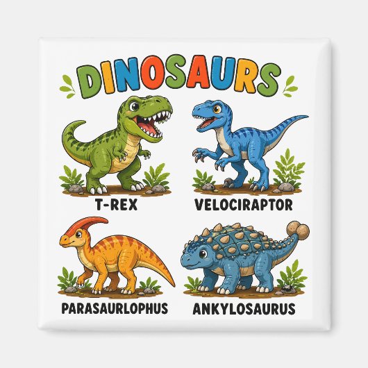 Dinosaurierarten Lernen für Kinder Magnet (Vorne)