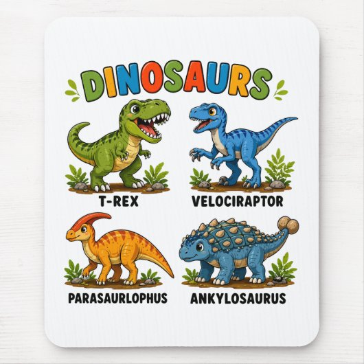 Dinosaurierarten Lernen für Kinder Mousepad (Vorne)