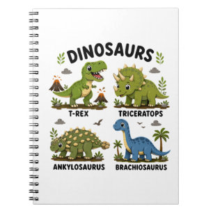 Dinosaurierarten Lernen für Kinder Notizblock