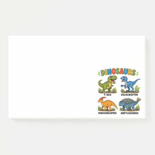 Dinosaurierarten Lernen für Kinder Post-it Klebezettel (Vorderseite)