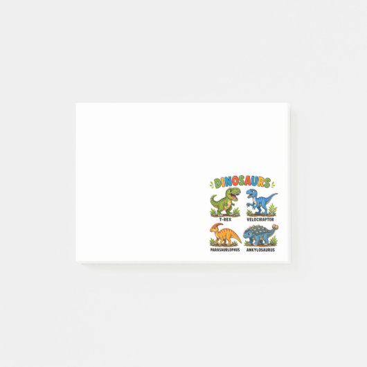 Dinosaurierarten Lernen für Kinder Post-it Klebezettel (Vorderseite)