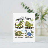 Dinosaurierarten Lernen für Kinder Postkarte (Stehend Vorderseite)