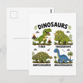 Dinosaurierarten Lernen für Kinder Postkarte (Vorne/Hinten)