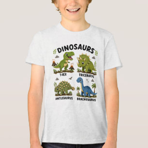 Dinosaurierarten Lernen für Kinder Tri-Blend Shirt