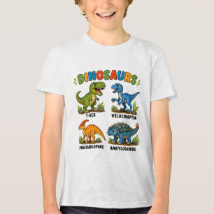 Dinosaurierarten Lernen für Kinder Tri-Blend Shirt