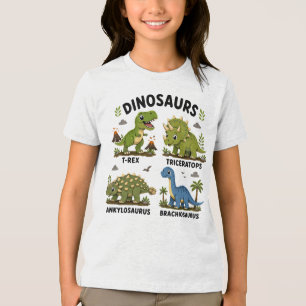Dinosaurierarten Lernen für Kinder Tri-Blend Shirt