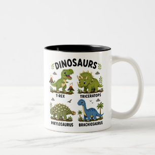 Dinosaurierarten Lernen für Kinder Zweifarbige Tasse