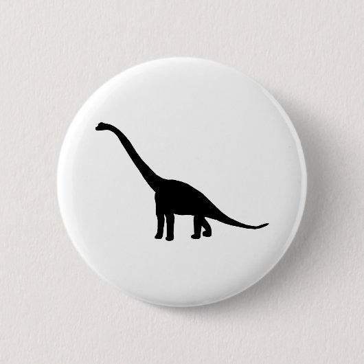 DinosaurierBrontosaurus Schwarzweiss Button (Vorderseite)