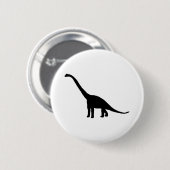 DinosaurierBrontosaurus Schwarzweiss Button (Vorne & Hinten)