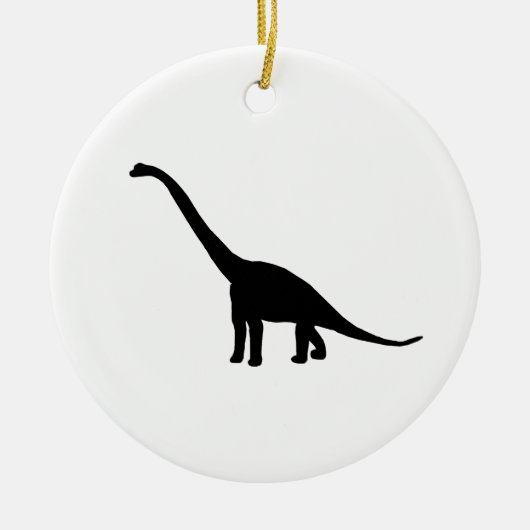 Dinosaurierbrontosaurus-Silhouette Keramikornament (Vorne)