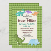 Dinosauriergeburtstags-Party Einladung Dino laden (Vorne/Hinten)