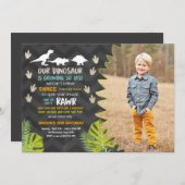 Dinosauriergeburtstagseinladung Dinosaurier-Party Einladung (Vorne/Hinten)