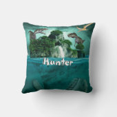 Dinosaurierinsel Personalisiert Kissen (Rückseite)