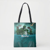 Dinosaurierinsel Personalisiert Tasche (Vorderseite)