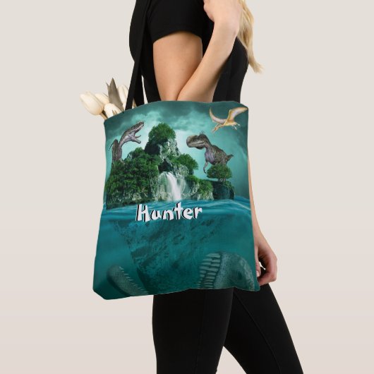 Dinosaurierinsel Personalisiert Tasche (Von Nahem)