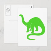 Dinosaurierkarte hellgrün postkarte (Vorne/Hinten)