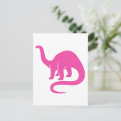 Dinosaurierkarte - Rosa Postkarte (Stehend Vorderseite)