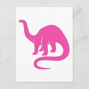 Dinosaurierkarte - Rosa Postkarte