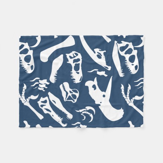 Dinosaurierknochen (blau) fleecedecke (Vorderseite (Horizontal))