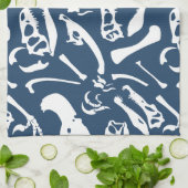 Dinosaurierknochen (blau) geschirrtuch (Gefaltet)