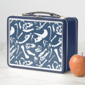 Dinosaurierknochen (blau) metall brotdose (Beispiel)