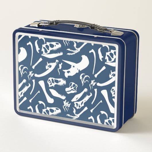 Dinosaurierknochen (blau) metall brotdose (Rückseite)