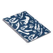 Dinosaurierknochen (blau) notizblock (Rechte Seite)
