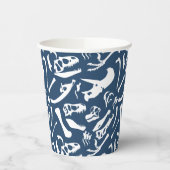 Dinosaurierknochen (blau) Papier-Cup Pappbecher (Links)