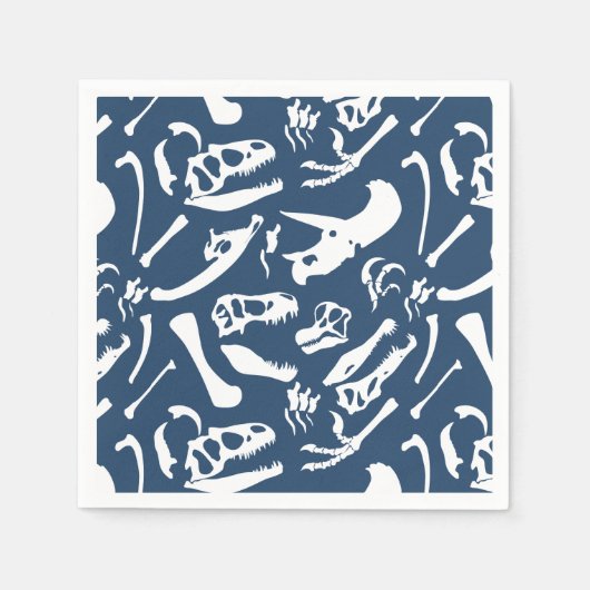 Dinosaurierknochen (blau) serviette (Vorderseite)