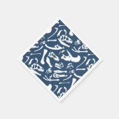 Dinosaurierknochen (blau) serviette (Ecke)