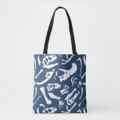 Dinosaurierknochen (blau) tasche (Vorderseite)