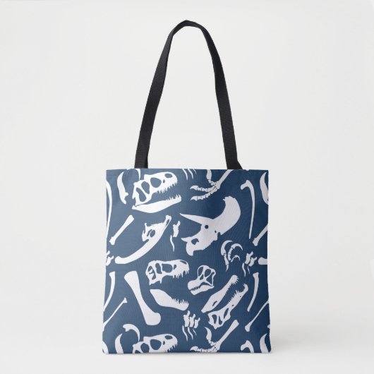 Dinosaurierknochen (blau) tasche (Vorderseite)