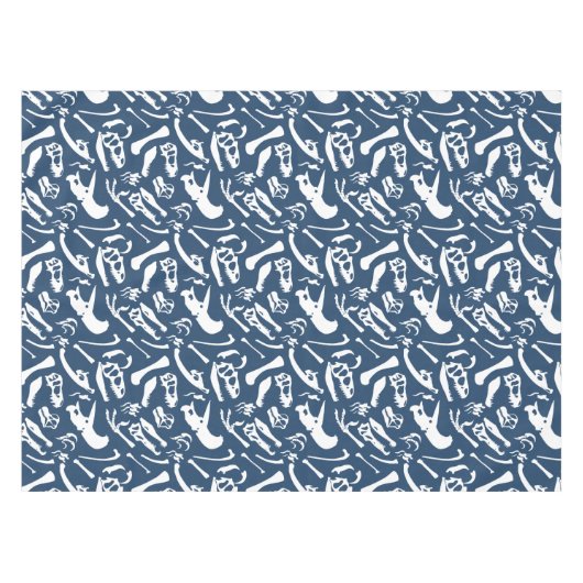 Dinosaurierknochen (blau) tischdecke (Vorderseite (Horizontal))