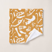 Dinosaurierknochen (Gold) Badhandtuch Set (Waschlappen)